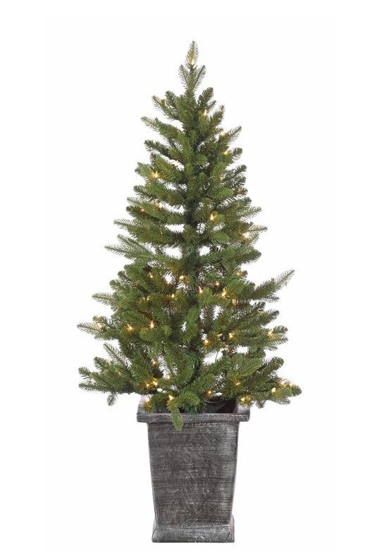 52" Prelit Needle Spruce Tree, Potted