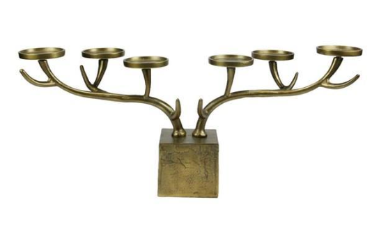 33.5"L Antler Candle Holder, Antique Gold