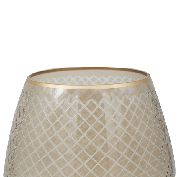 Gold Rim Candle Holder, Brow Luster Cross Cut