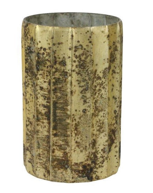 Ribbed Round Glass Vase