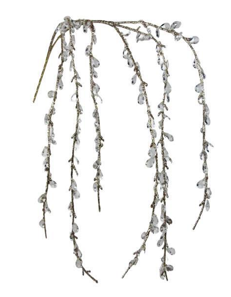 43"L Beaded Glitter Branch Spray