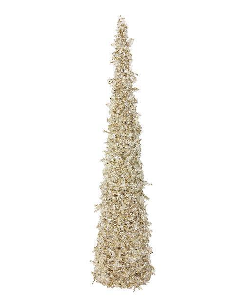 Glittered Cone Tree Gold, Size Options