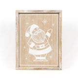 Reversible Wooden Framed Sign, Santa/Tree