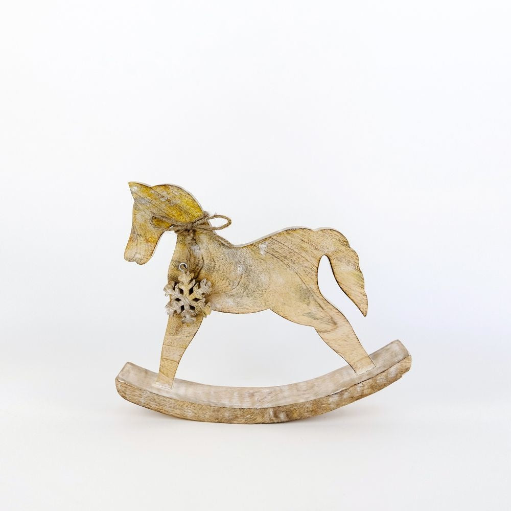 Mango Wood Cutout Rocking Horse, Size Options