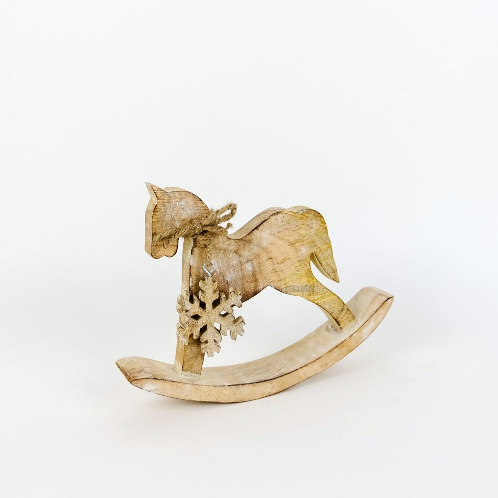 Mango Wood Cutout Rocking Horse, Size Options