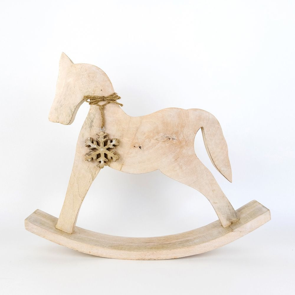 Mango Wood Cutout Rocking Horse, Size Options