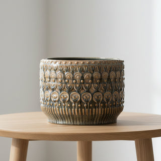 Embossed Stoneware Planter