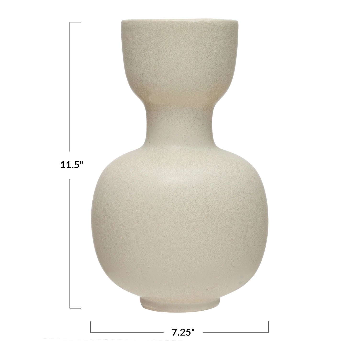 Stoneware Vase, Reactive Glaze Matte Cream