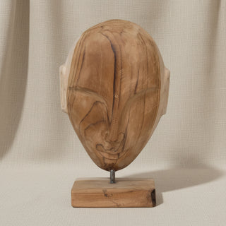 Pre Order Hand-Carved Teakwood Face on Stand