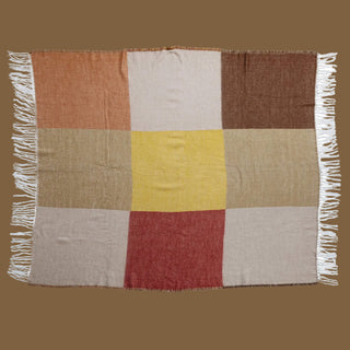 Pre Order Acrylic Printed Throw with Block Pattern