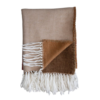 Pre Order Acrylic Printed Throw with Block Pattern