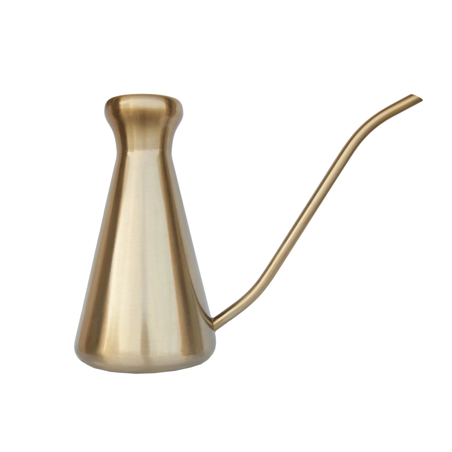 Two-Quart Stainless Steel Watering Can, Brass Finish