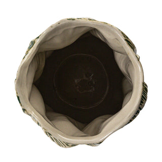 Textured Green Stoneware Organic Shaped Vase
