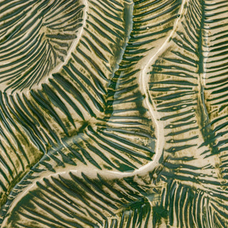Textured Green Stoneware Organic Shaped Vase