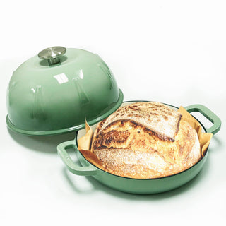 Pre Order Pre-Seasoned Cast Iron Bread Cloche – Dome Lid Dutch Oven for Artisan Sourdough Baking – Heat-Retaining, Nonstick Bakeware for Crispy Crust & Even Baking – Oven Safe