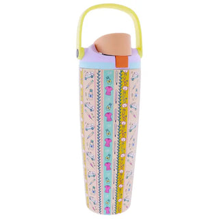 Pre Order 30 Oz. Water Bottle w/ Bucket Handle & Straw Cap, Stainless Steel, 5 Style Options