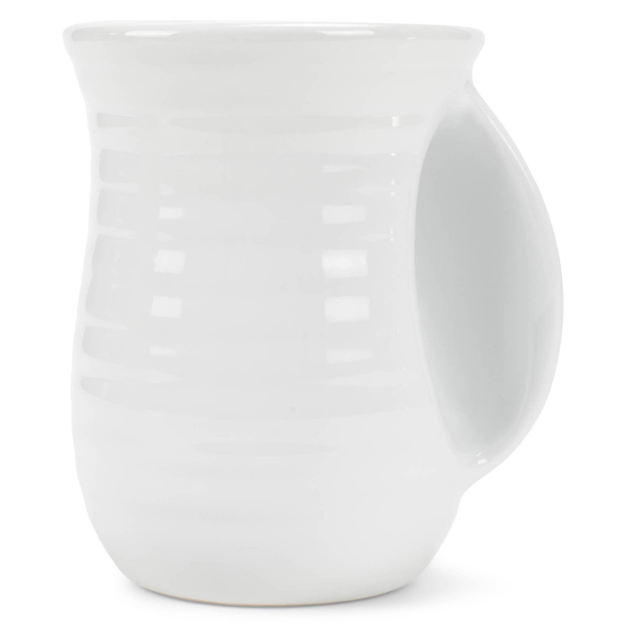 Handwarmer Mug Ribbed White 14 Oz