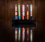 10'' H Striped Eco Dinner Candles- Set of Four, Color Options