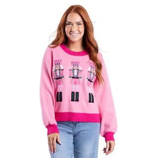 Pre Order (Sept) Crackin' Christmas Pink Crew Neck Sweater