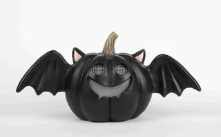 Black Bat Halloween Pumpkin with LCD Eyes