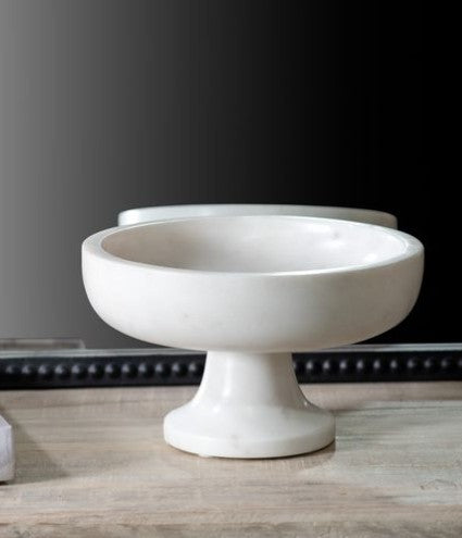 8" White Marble Raised Bowl