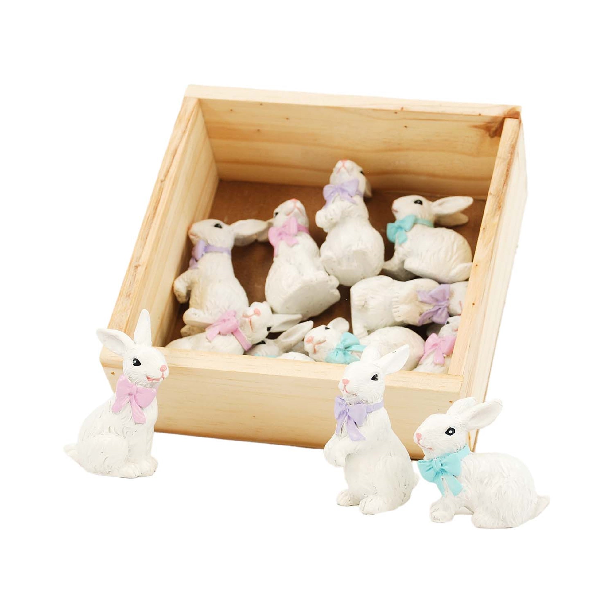 Set of 12 Little Resin Bunnies