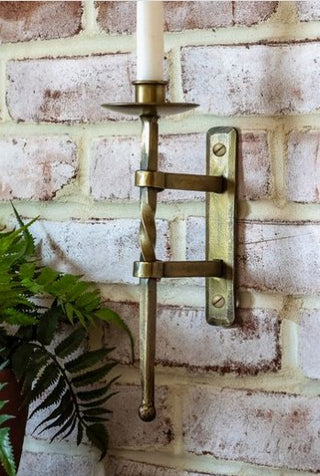 Pre Order (Oct) 10" Antique Brass Wall Candle Holder