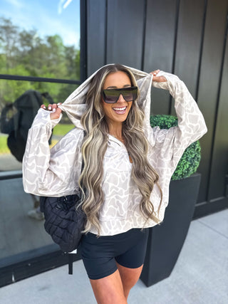 BIRDIE Summer Quarter Zip Pullover in Bare Marsh Camo