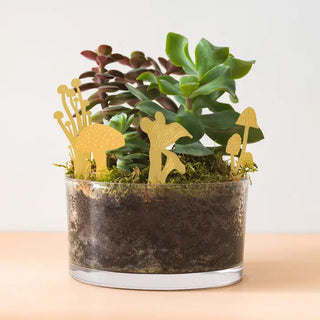 Mini Mushrooms Brass, Plant Pot & Terrarium Decoration