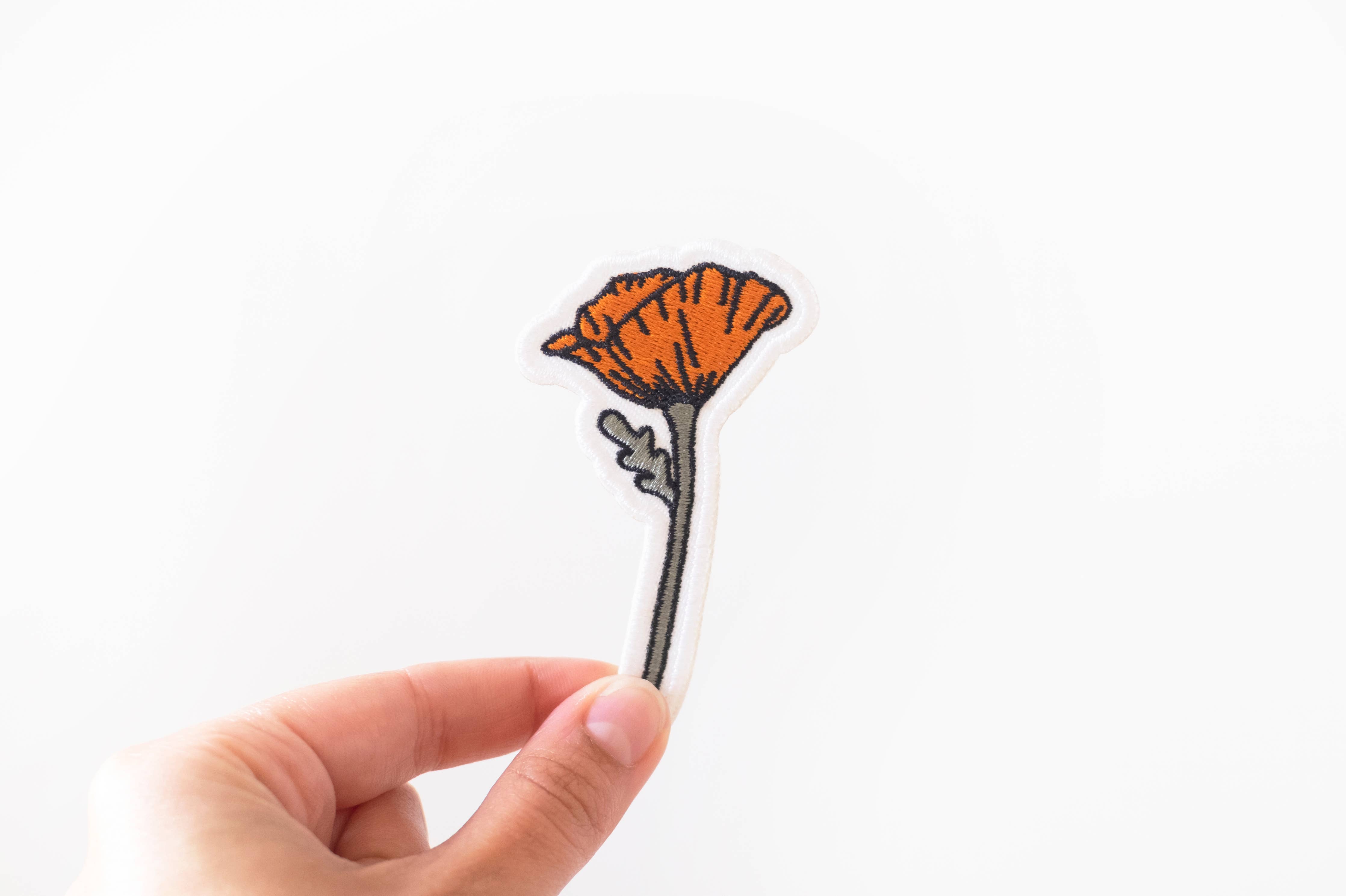 Blooming Poppy Embroidered Iron on Patch