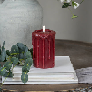 5" Red 3D Flame Pillar Candle