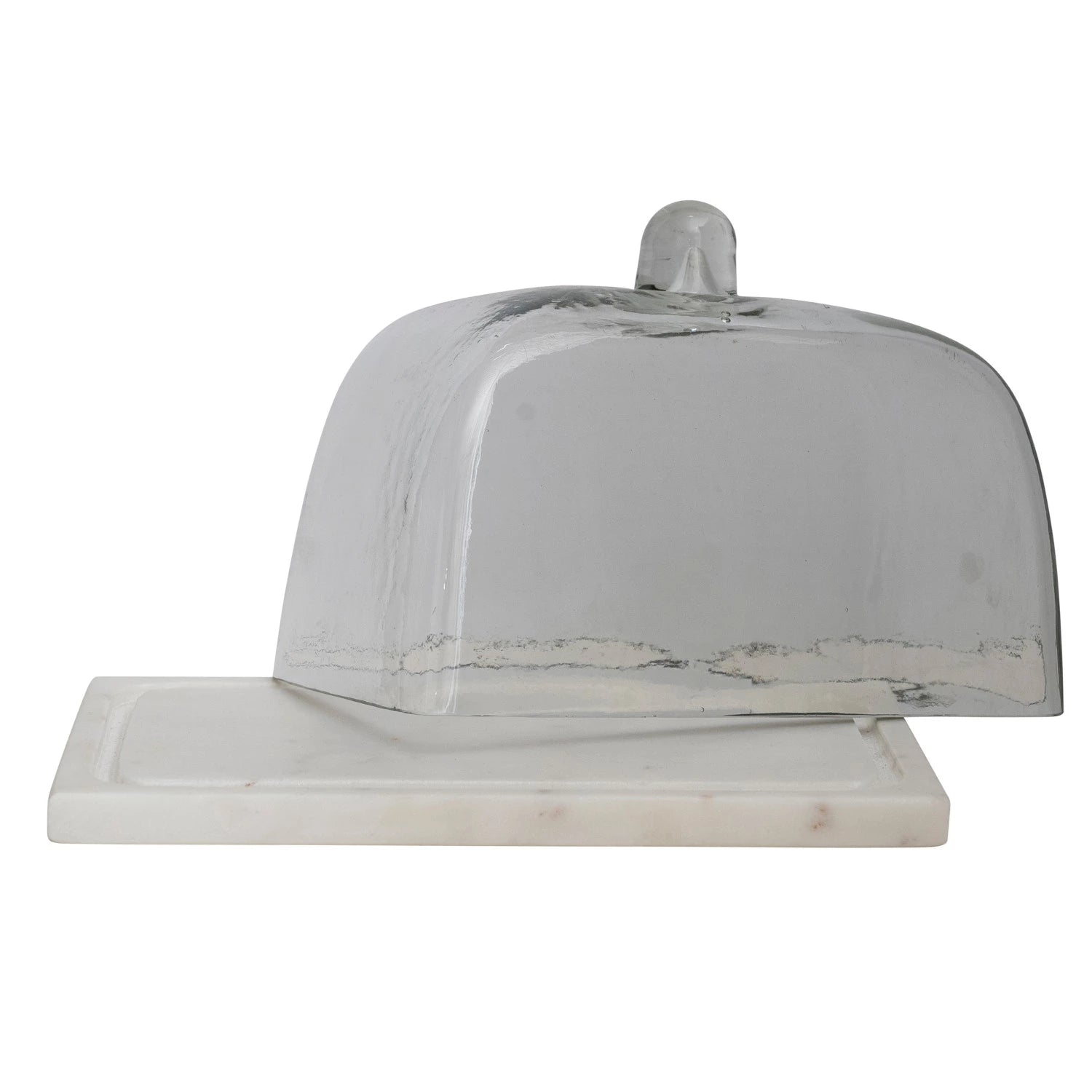 Glass Cloche with White Marble Base