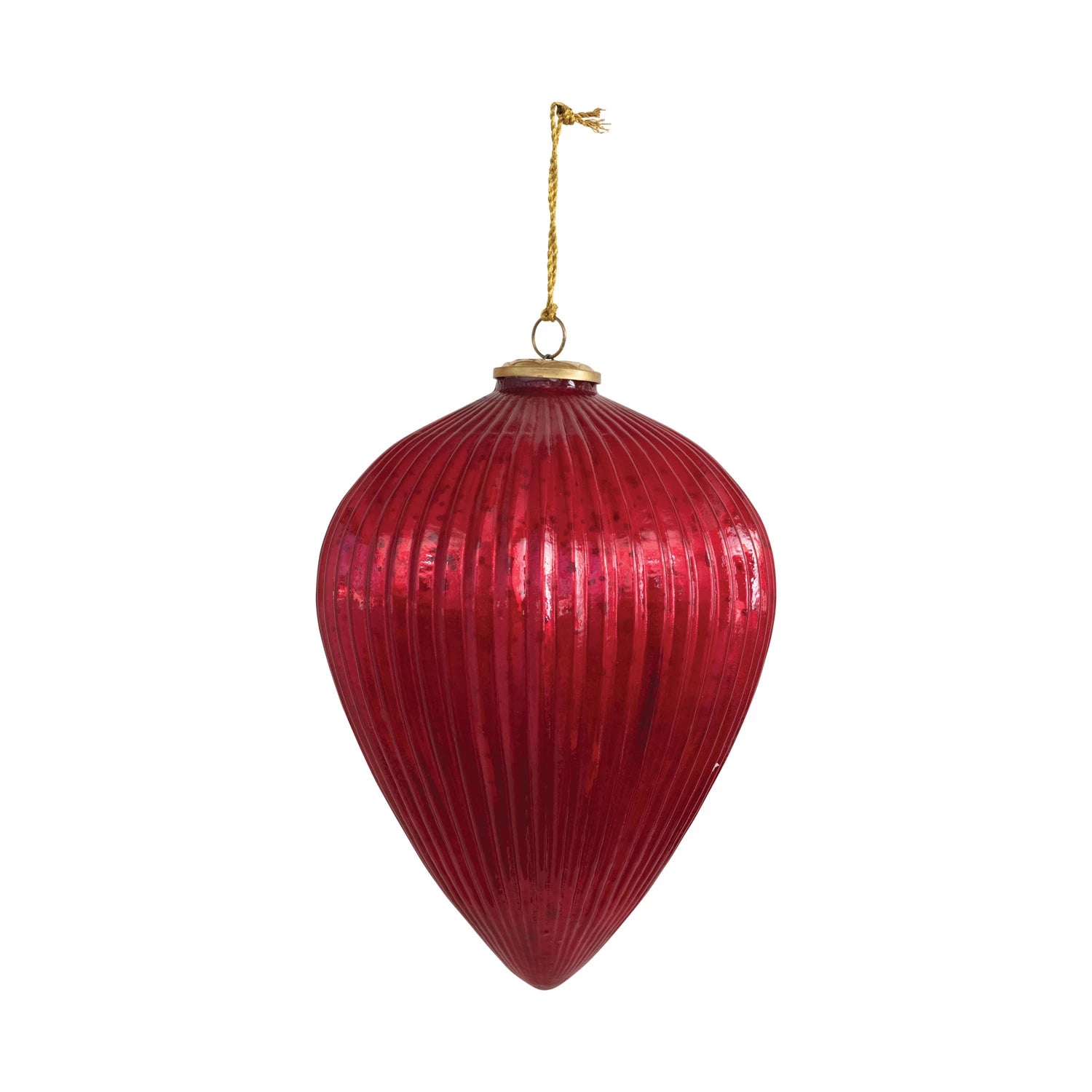 Red Embossed Mercury Glass Ornament, Style Options