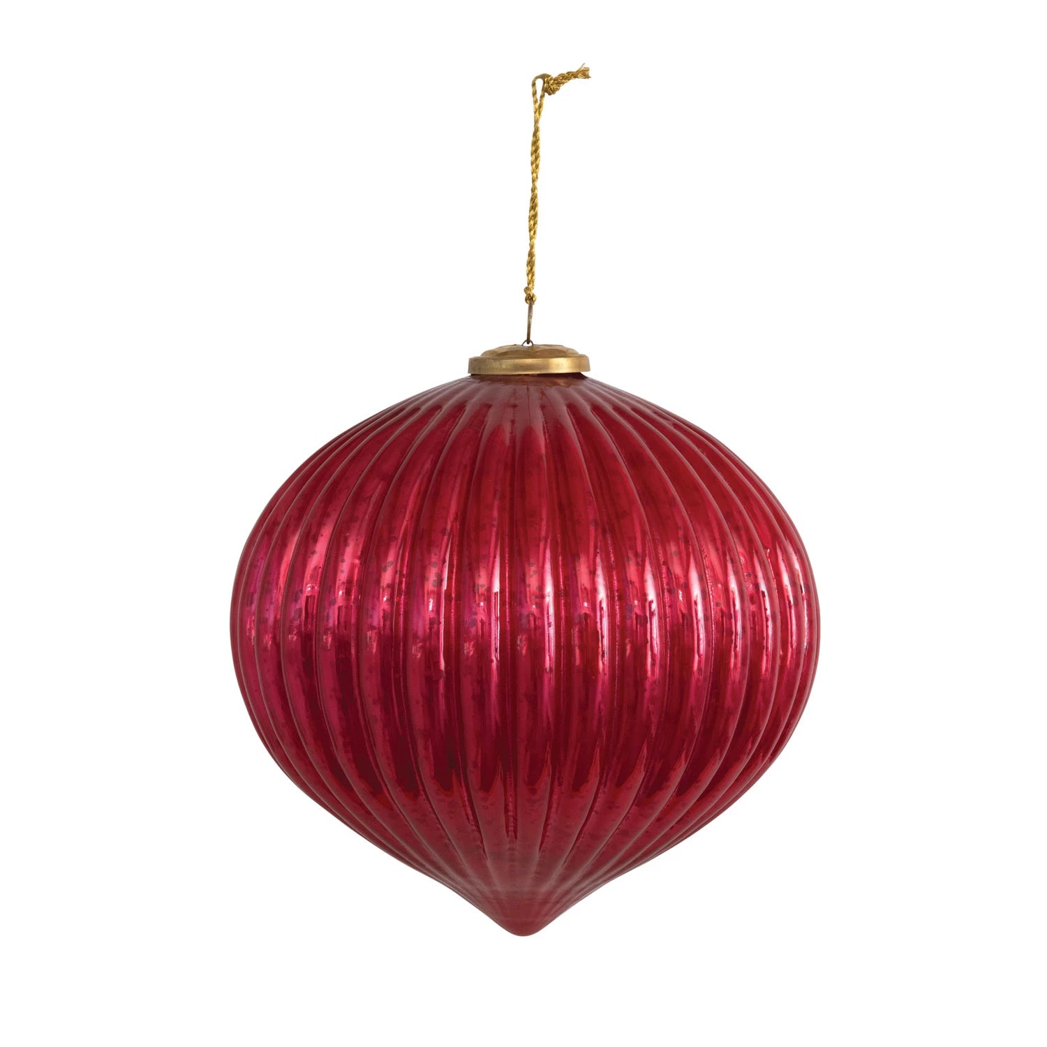 Red Embossed Mercury Glass Ornament, Style Options