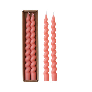 Set of 2 Twisted Taper Candles, 2 Color Options