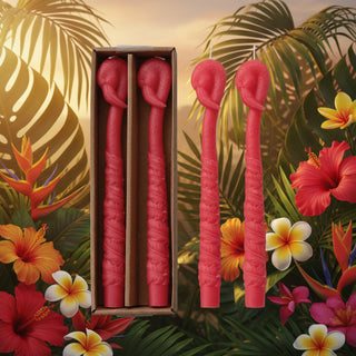10" Unscented Flamingo Shaper Taper Candle