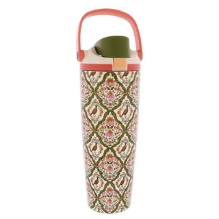 Pre Order 30 Oz. Water Bottle w/ Bucket Handle & Straw Cap, Stainless Steel, 5 Style Options