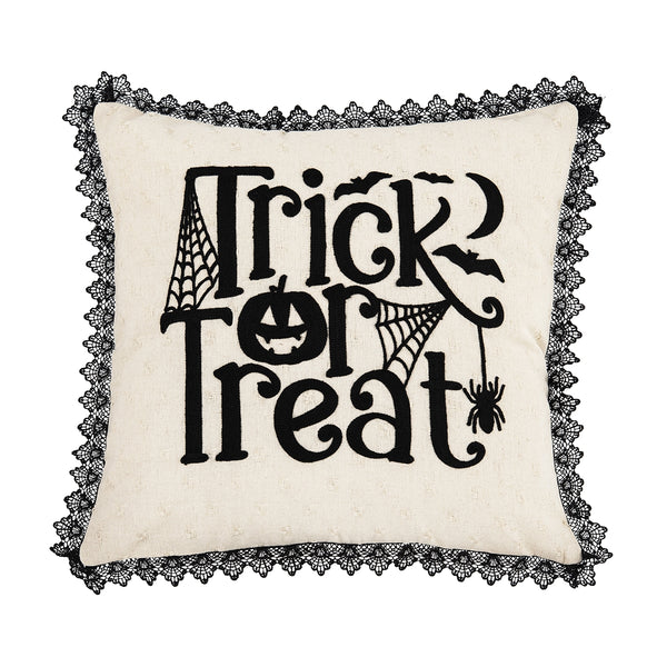 Trick Treat Black and White Pillow