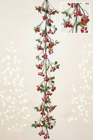 59" Snowed Red Berry Garland