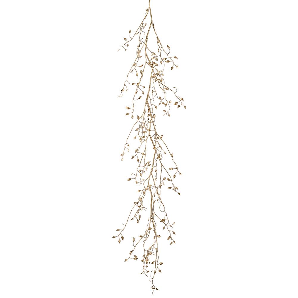 52" Gold Metallic Mini Leaf Garland