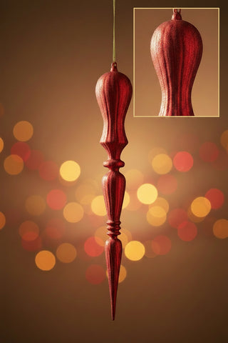 23" Red Glass Finial Ornament