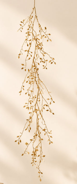52" Gold Metallic Mini Leaf Garland