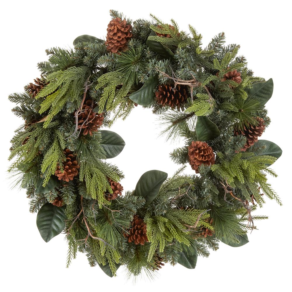 Large 32" Mixed Magnolia Wreath