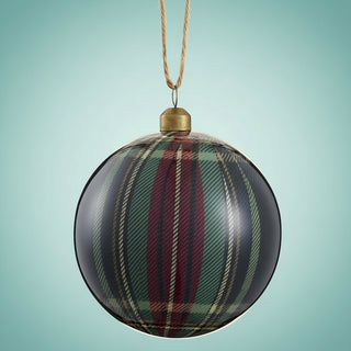4" Plastic Plaid Ornament Ball