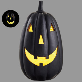 14" Battery Operated Black Jack-O-Lantern With Light