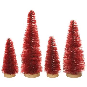 Red Sisal Trees, Set of 4