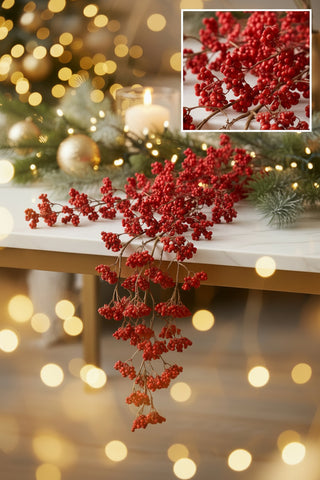 55" Mini Red Berry Hanging Spray