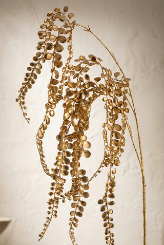 47" Metallic Button Leaf Hanging Spray Gold