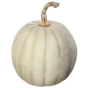 11"Hx9"D Pumpkin, White