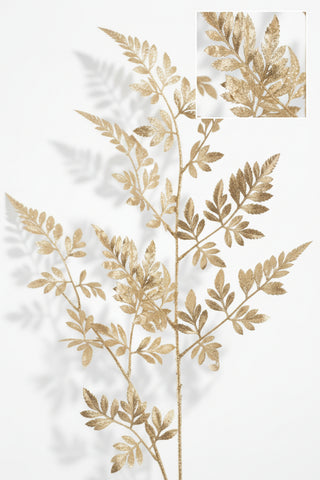 38"Gold Metallic Fern Spray